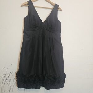 Night Way Collection Black Sleeveless Pleated Ruffle A-Line Formal Dress Size 12